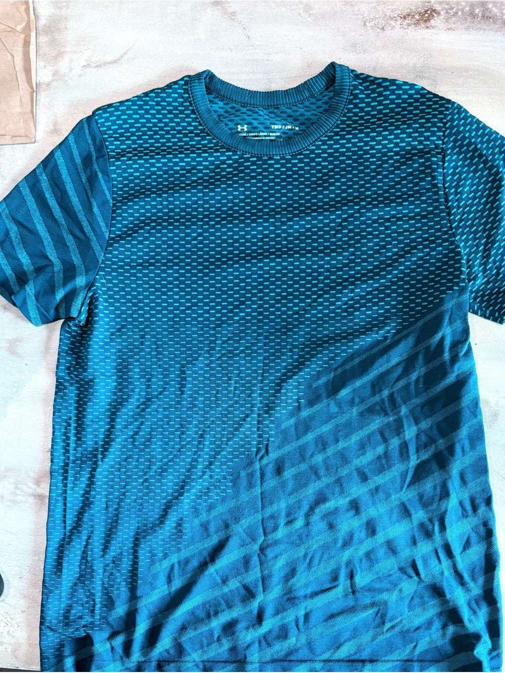 Under Armour youth  dark teal Heat gear Short Sleeve Shirt